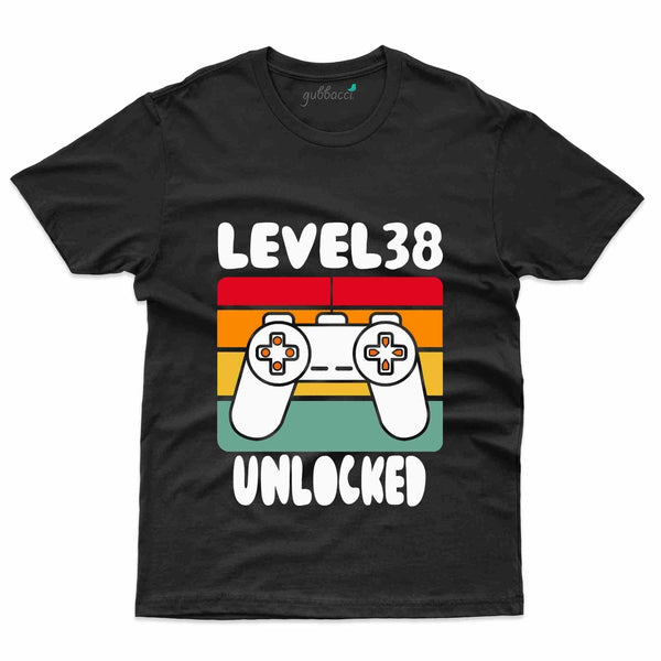 Level 38 Unlocked 3 T-Shirt - 38th Birthday Collection - Gubbacci-India