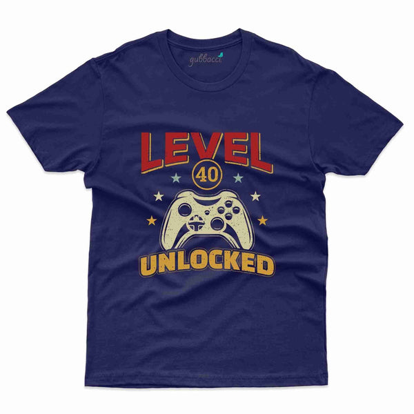 Level 40 Unlocked 5 T-Shirt - 40th Birthday Collection - Gubbacci-India