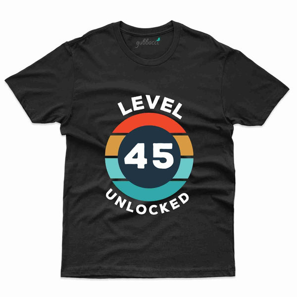 Level 45 Unlocked 3 T-Shirt - 45th Birthday Collection - Gubbacci-India