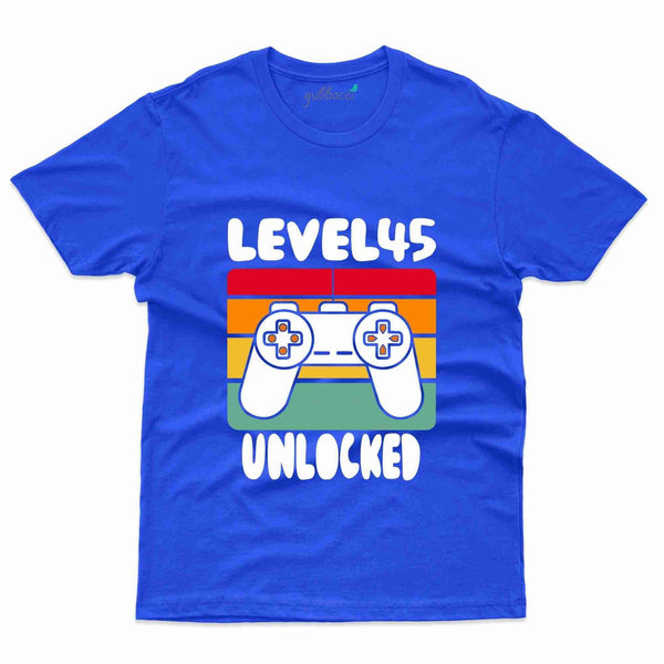 Level 45 Unlocked 4 T-Shirt - 45th Birthday Collection - Gubbacci-India
