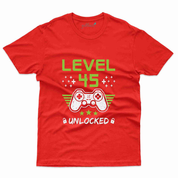 Level 45 Unlocked 5 T-Shirt - 45th Birthday Collection - Gubbacci-India