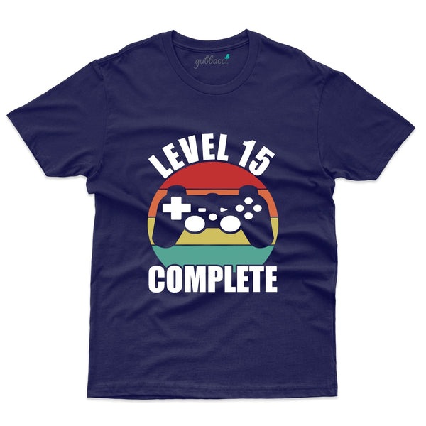 Navy Blue Level 15 Completed T-Shirt - 15th Anniversary Collection - Gubbacci-India