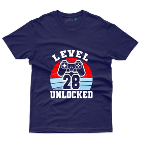 Navy Blue Level Unlocked   28 T-Shirts  -28 th Birthday Colllection
