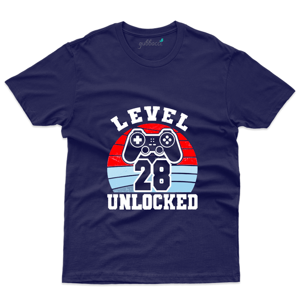 Navy Blue Level Unlocked   28 T-Shirts  -28 th Birthday Colllection - Gubbacci-India