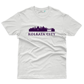 Purple Kolkata City White T-Shirt - Skyline Collection