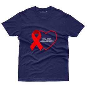 Ribbon Heart T-Shirt - HIV AIDS Collection