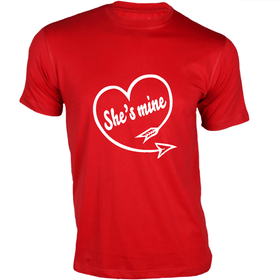 She is Mine  Design T-shirt - Couple Design Special