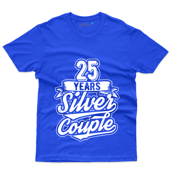 Gubbacci Apparel T-shirt S Silver Couple T-Shirt - 25th Marriage Anniversary Buy Silver Couple T-Shirt - 25th Marriage Anniversary