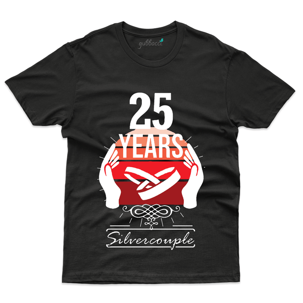 Gubbacci Apparel T-shirt S Silver Couple T-Shirt - 25th Marriage Anniversary Buy Silver Couple T-Shirt - 25th Marriage Anniversary
