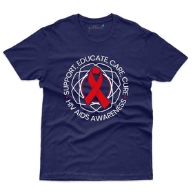 Support , Cure T-Shirt - HIV AIDS Collection