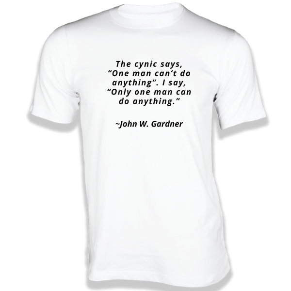 Gubbacci-India T-shirt XS The cynic says, “One man can’t do anything
