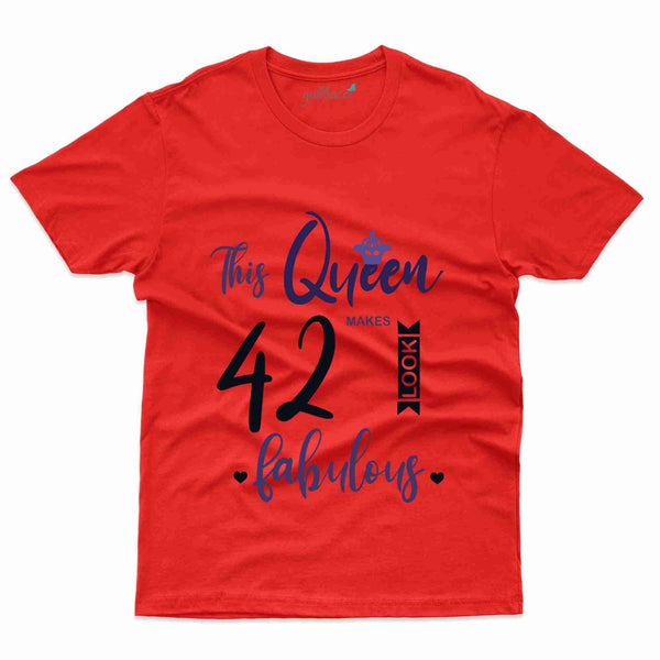 This Queen 42 2 T-Shirt - 42nd  Birthday Collection - Gubbacci-India