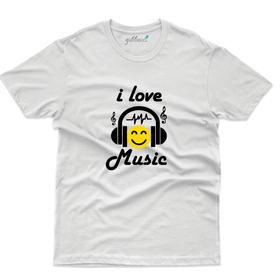 Unisex 100% Cotton I Love Music T-Shirt - Music Lovers