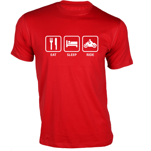 Gubbacci Apparel T-shirt XS Unisex Eat Sleep Ride T-shirt - Bikers Collection Buy Unisex Eat Sleep Ride T-shirt - Bikers Collection