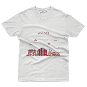 Unisex Jaipur City  White T-Shirt - Skyline Collection