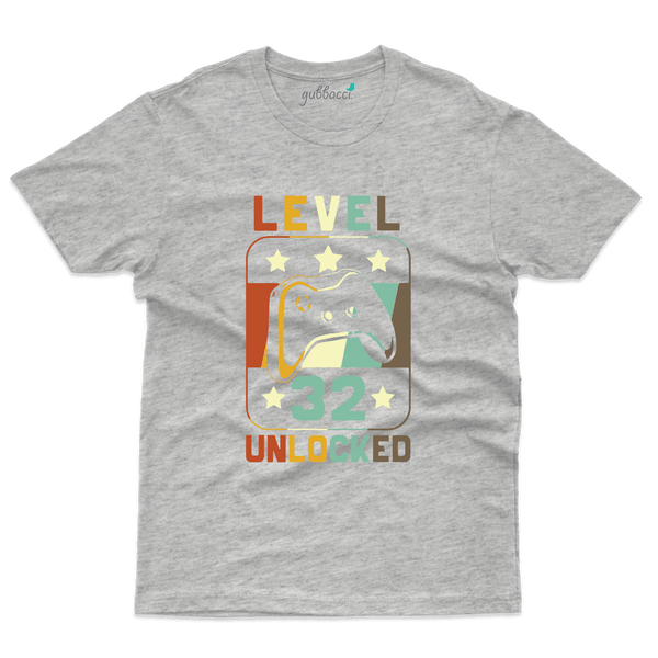 Unisex Level Unlocked T-Shirt - 32th Birthday Collection - Gubbacci-India