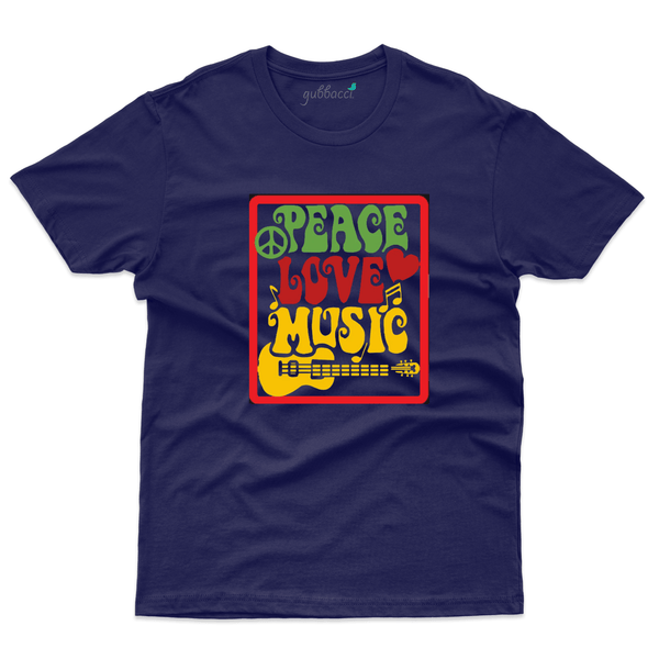 Gubbacci Apparel T-shirt XS Unisex Peace Love Music T-Shirt - Music Lovers Buy Unisex Peace Love Music T-Shirt - Music Lovers