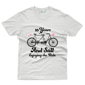 White 35 Years And Still Enjoying The Ride T-Shirt - 35th Anniversary Collection