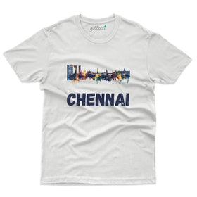 White Chennai City  T-Shirt - Skyline Collection