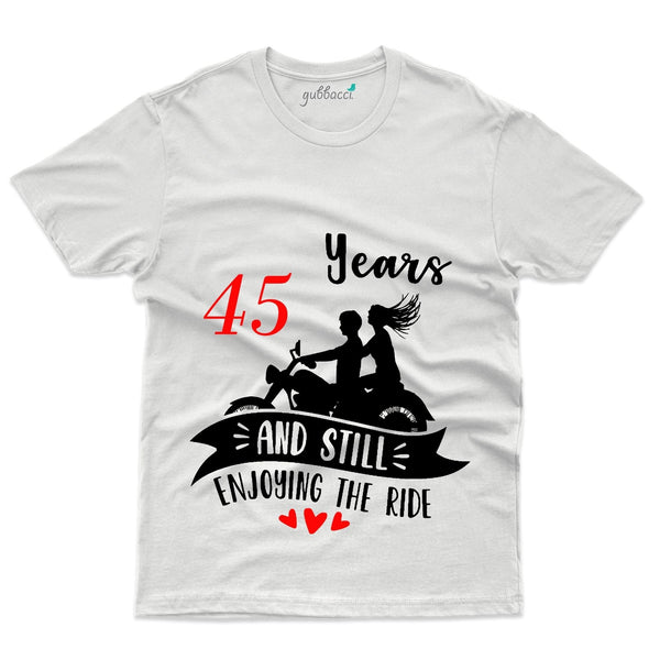 White Enjoying Ride T-Shirt - 45th Anniversary Collection - Gubbacci-India