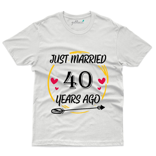 White Just Married T-Shirt - 40th Anniversary Collection - Gubbacci-India