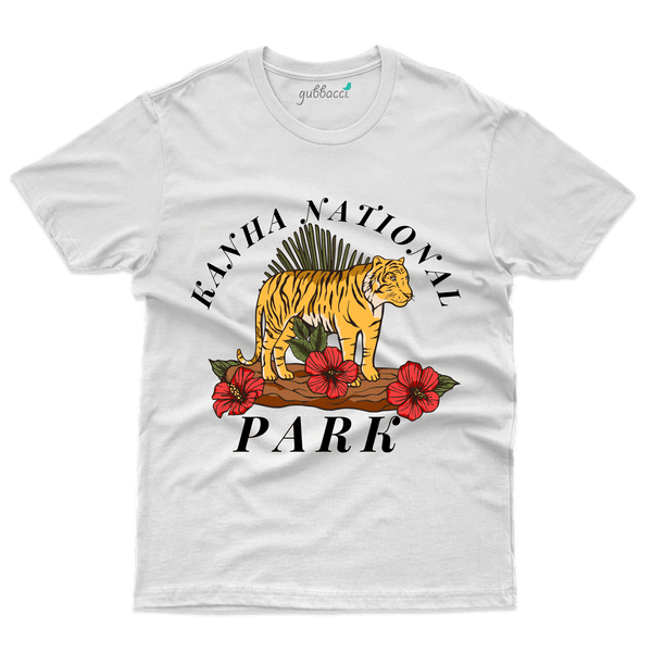 White National Park T-Shirt -Kanha National Park Collection - Gubbacci-India