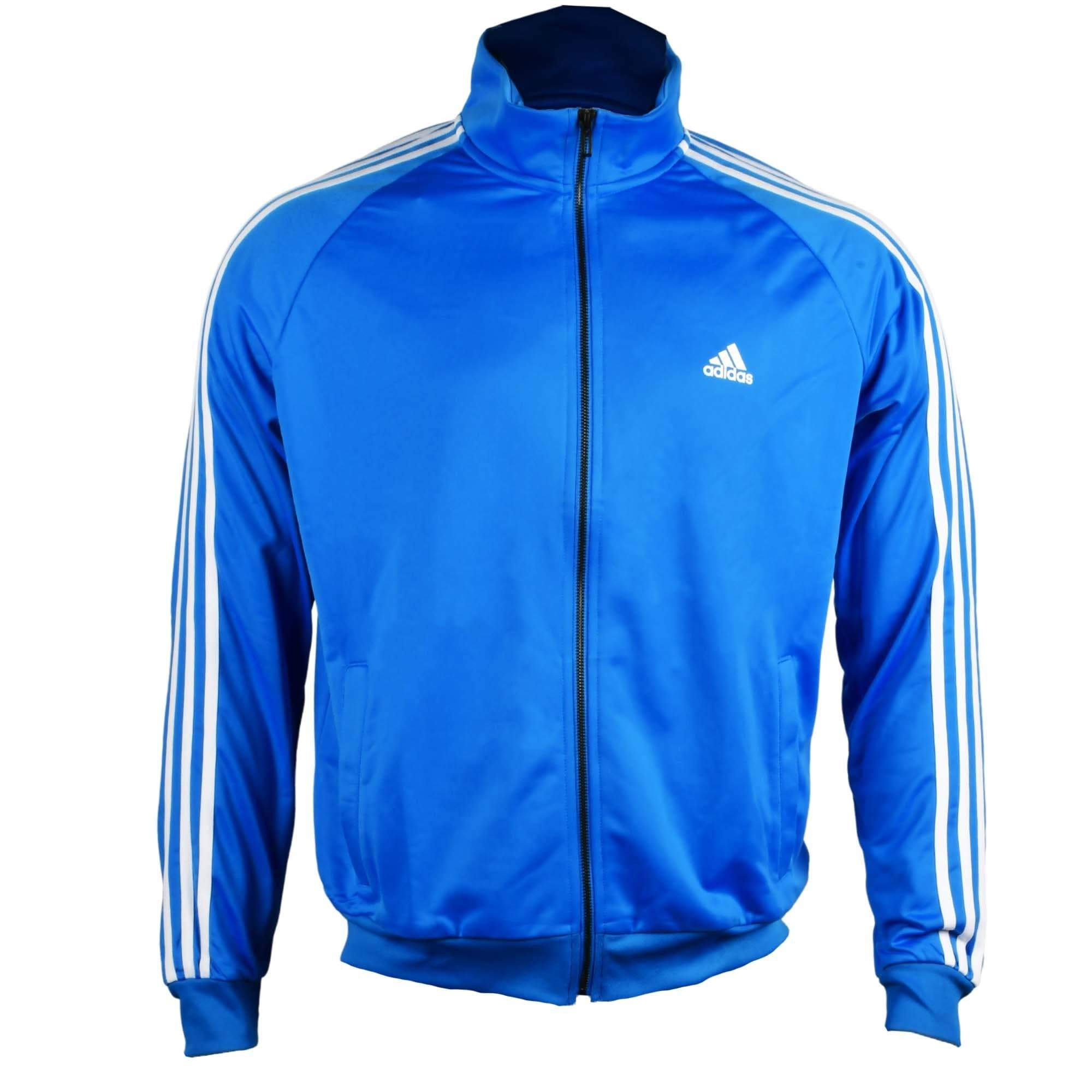Blue adidas tracksuit top hotsell